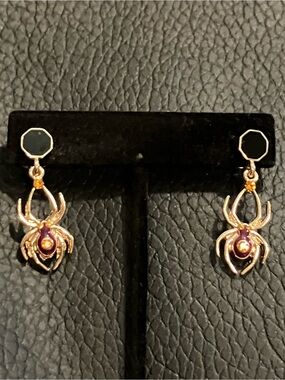 nOir Jewelry - Halloween Spider Drop Earrings
